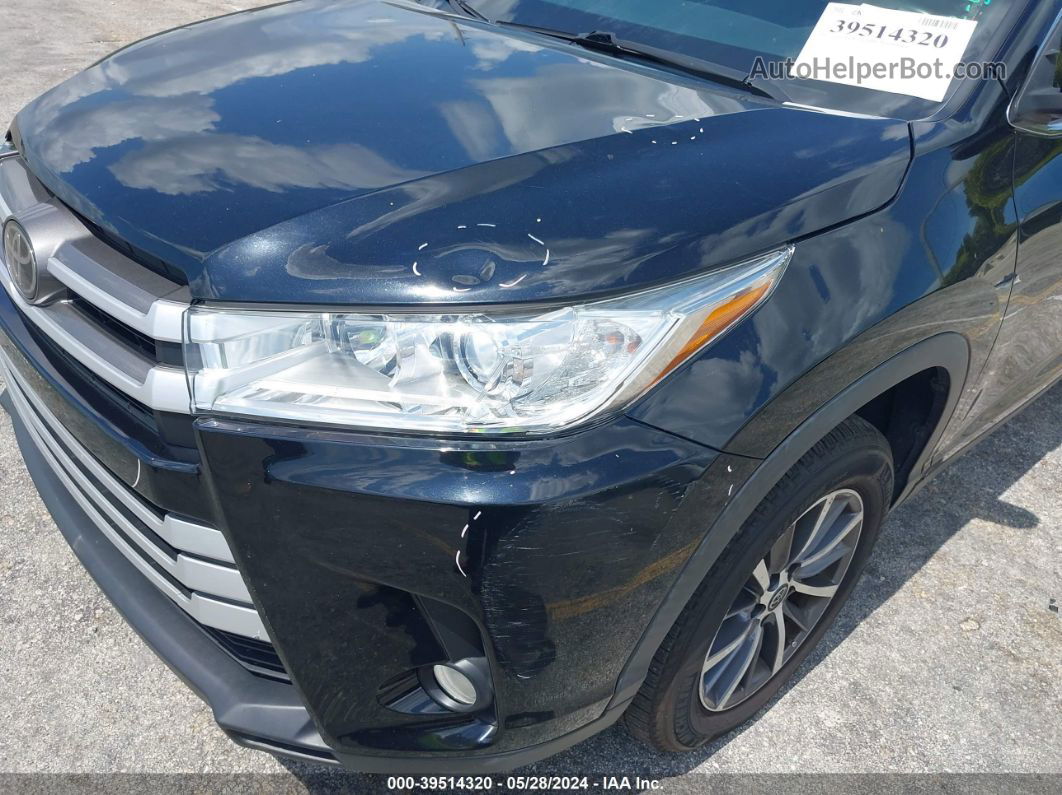 2019 Toyota Highlander Xle Black vin: 5TDKZRFH4KS560653