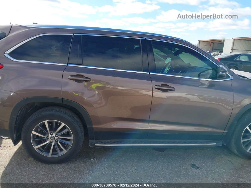 2019 Toyota Highlander Xle Коричневый vin: 5TDKZRFH5KS333746