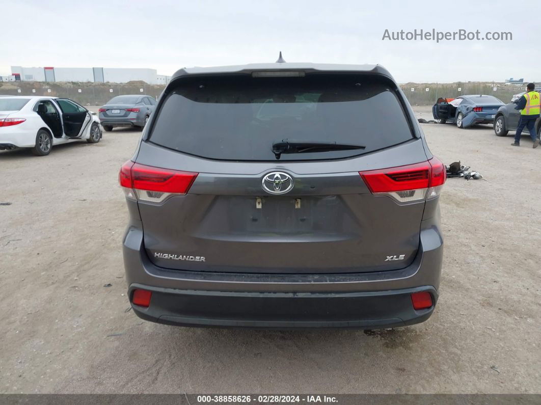 2019 Toyota Highlander Xle Gray vin: 5TDKZRFH6KS322979