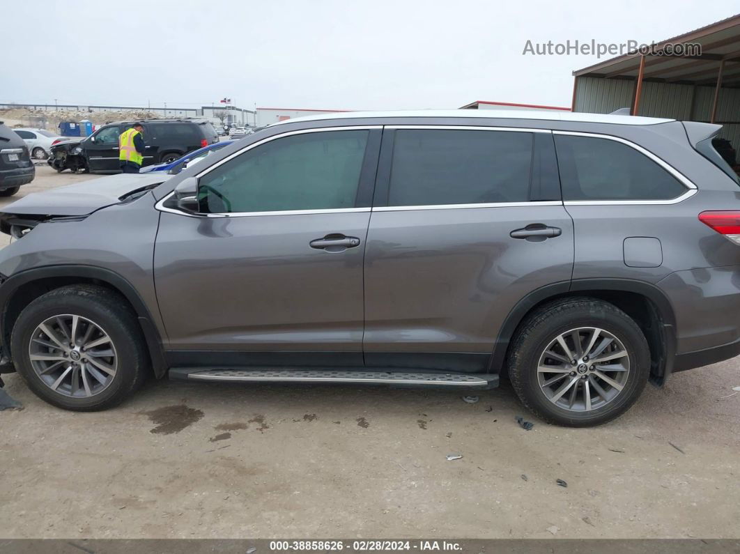 2019 Toyota Highlander Xle Gray vin: 5TDKZRFH6KS322979