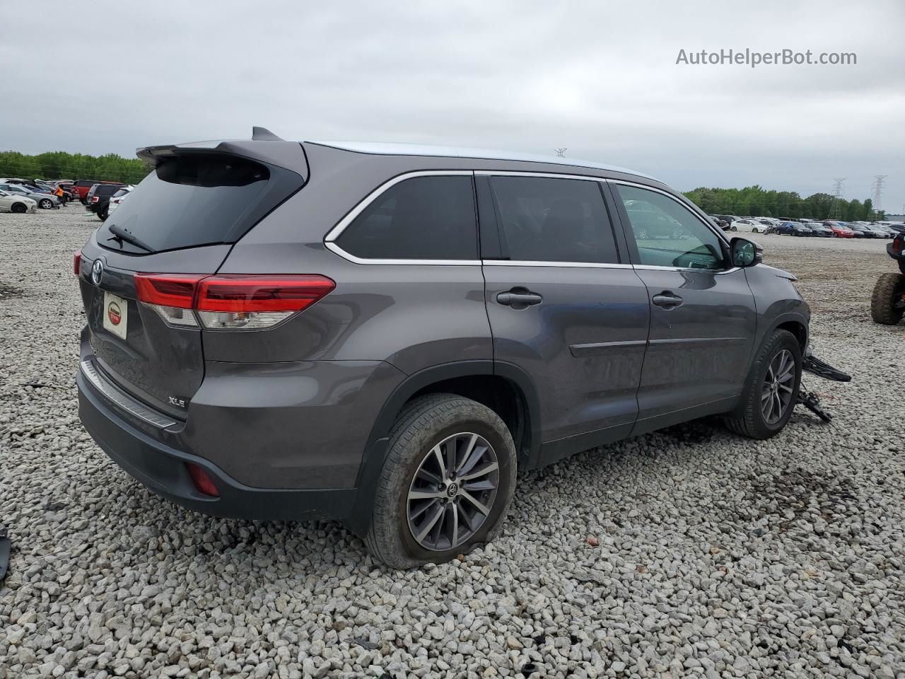 2019 Toyota Highlander Se Серый vin: 5TDKZRFH6KS555101