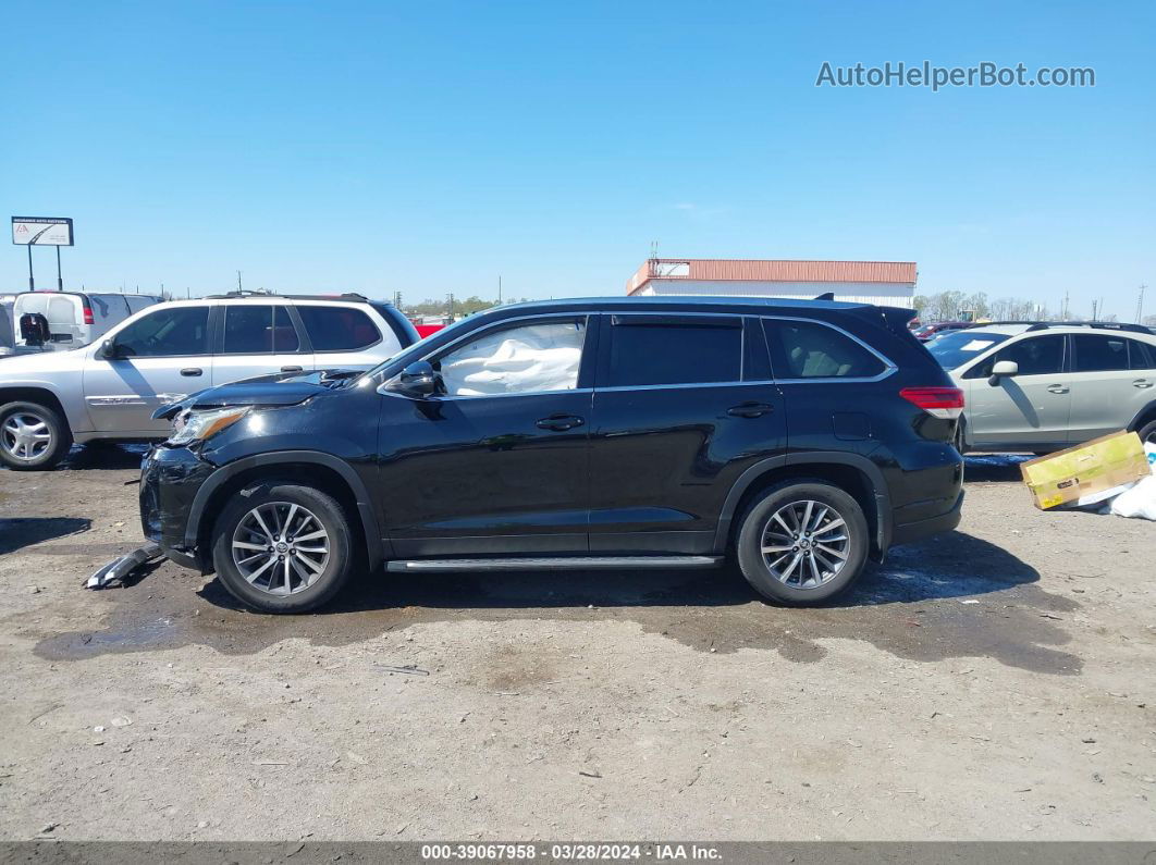 2019 Toyota Highlander Xle Black vin: 5TDKZRFH7KS349382