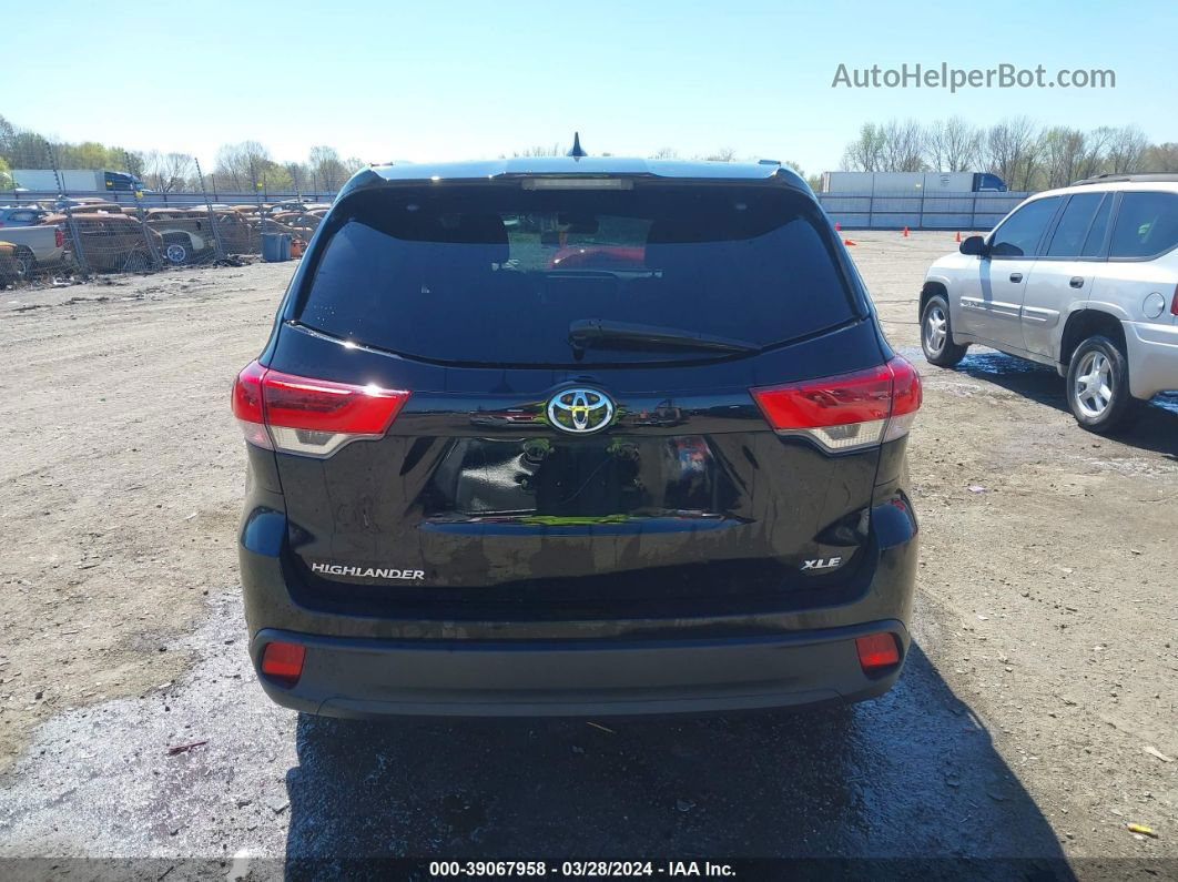 2019 Toyota Highlander Xle Black vin: 5TDKZRFH7KS349382