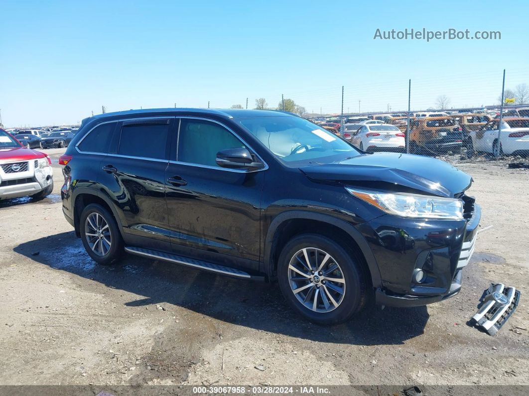 2019 Toyota Highlander Xle Black vin: 5TDKZRFH7KS349382