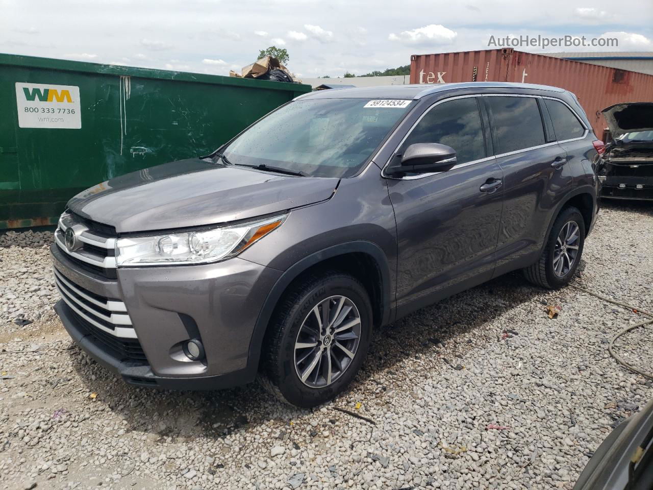 2019 Toyota Highlander Se Угольный vin: 5TDKZRFH7KS568780