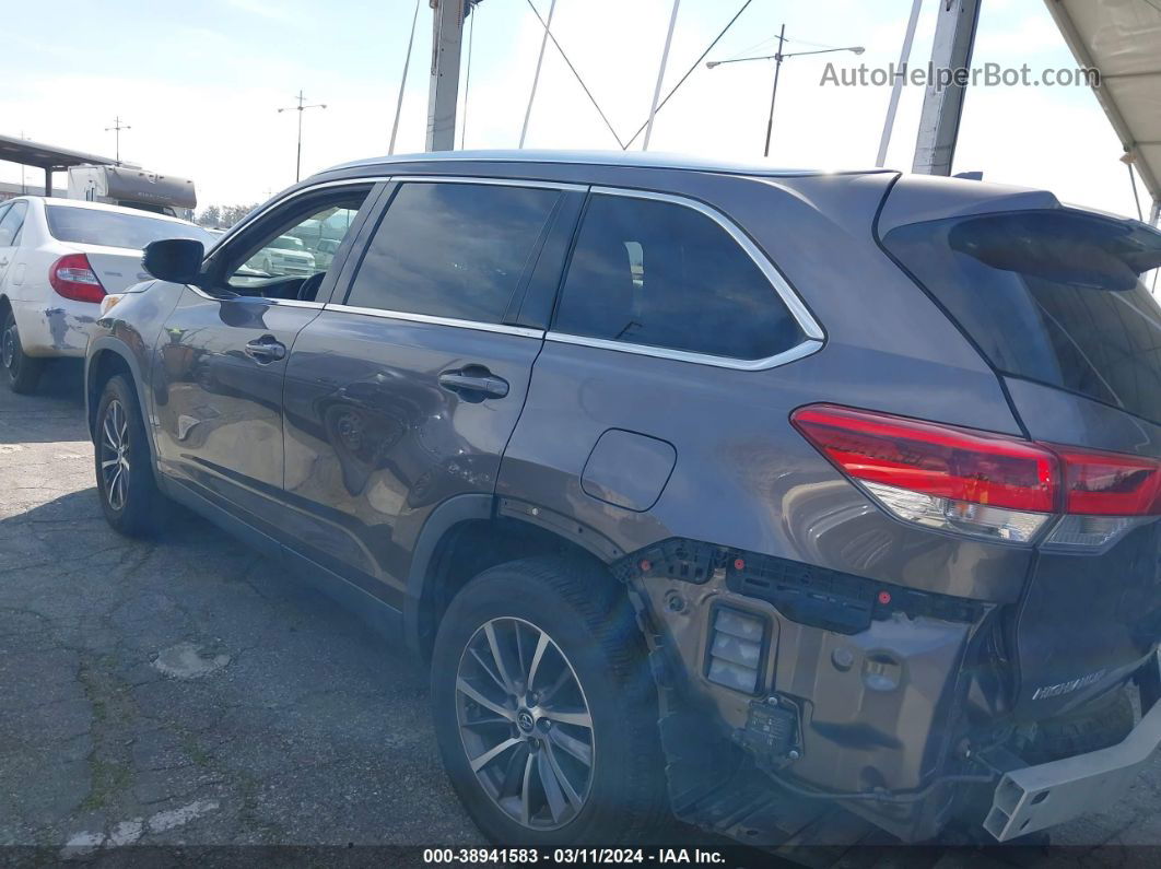 2019 Toyota Highlander Xle Brown vin: 5TDKZRFH8KS305732