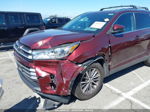 2019 Toyota Highlander Xle Burgundy vin: 5TDKZRFH8KS339492