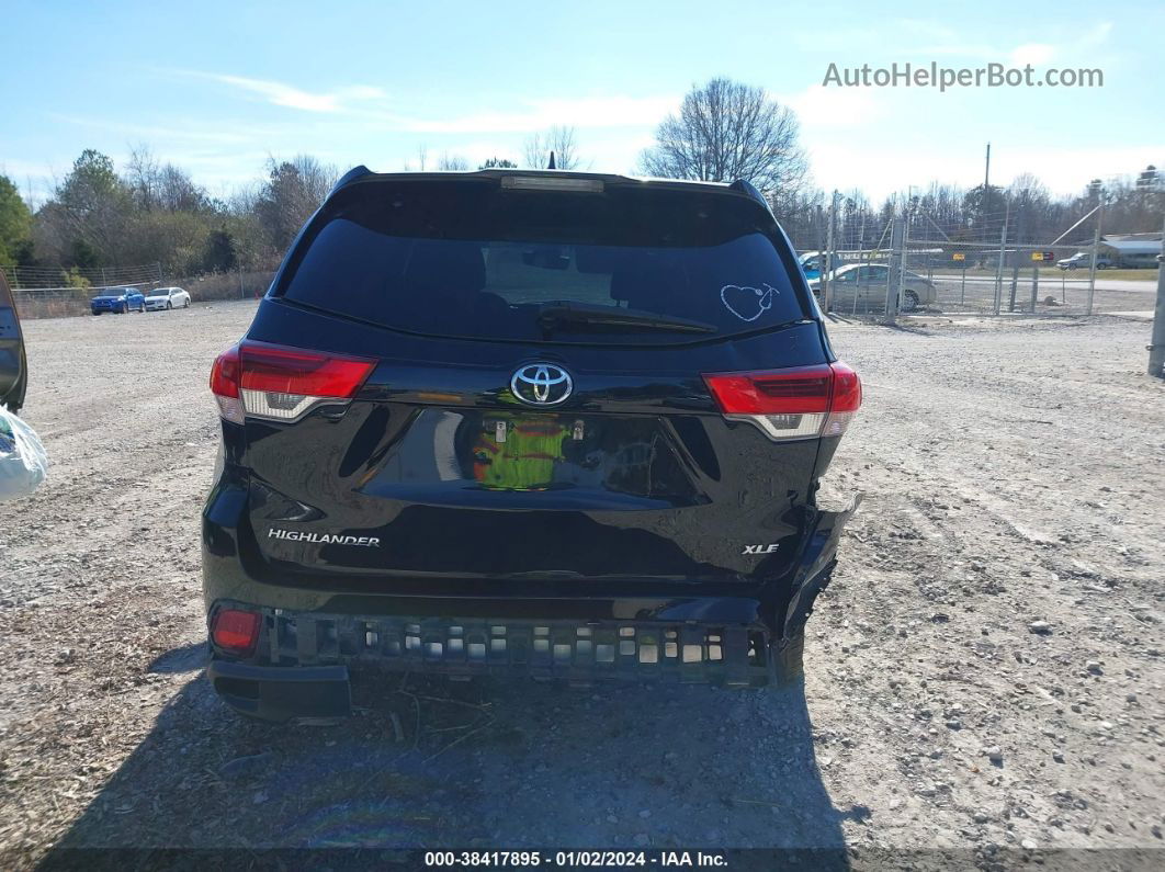 2019 Toyota Highlander Xle Black vin: 5TDKZRFH8KS572725