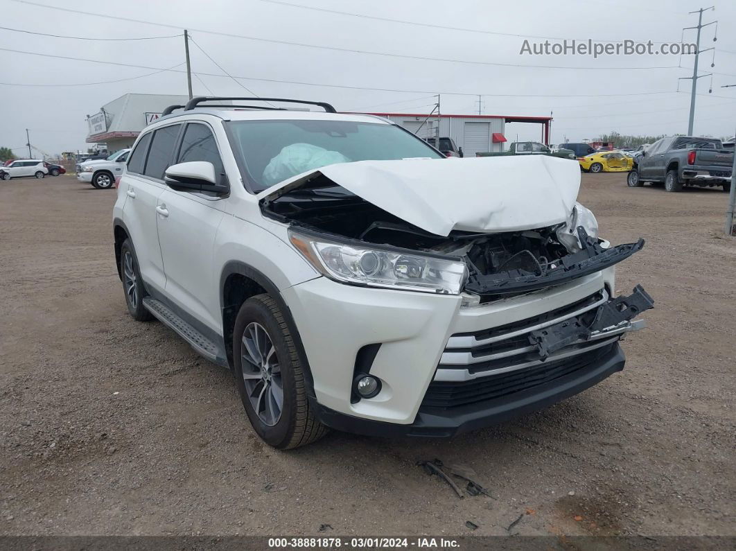 2019 Toyota Highlander Xle White vin: 5TDKZRFH9KS330235