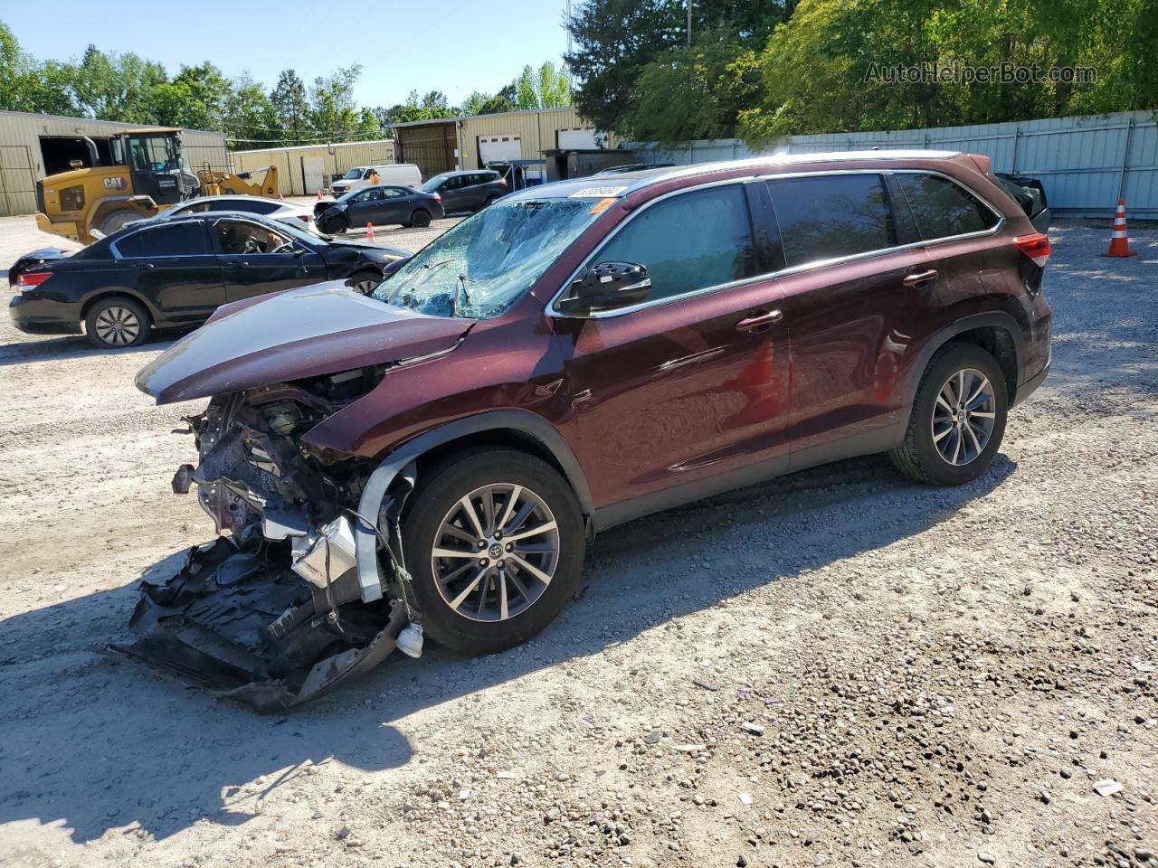 2019 Toyota Highlander Se Burgundy vin: 5TDKZRFHXKS339431