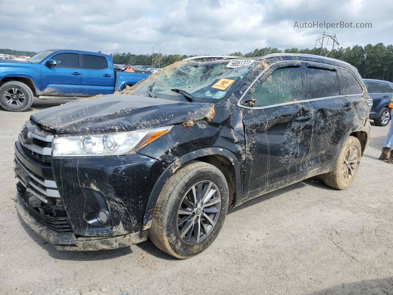 2019 Toyota Highlander Se Black vin: 5TDKZRFHXKS556381