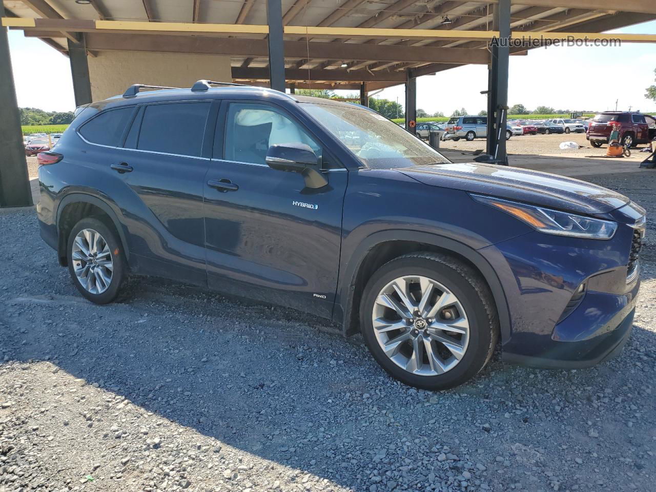 2021 Toyota Highlander Hybrid Limited Blue vin: 5TDXBRCH4MS528822