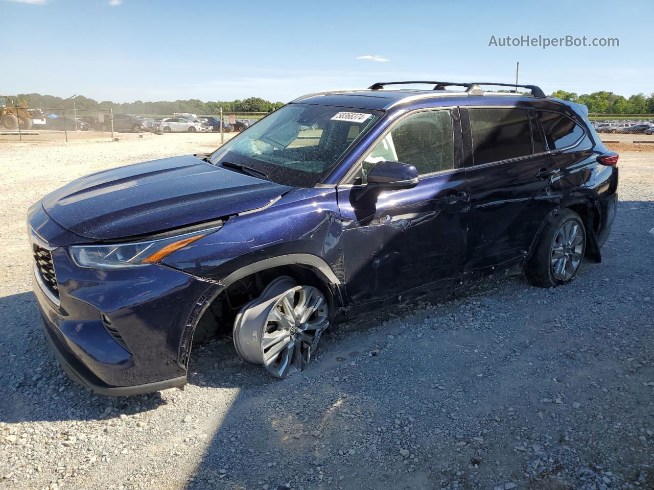 2021 Toyota Highlander Hybrid Limited Blue vin: 5TDXBRCH4MS528822