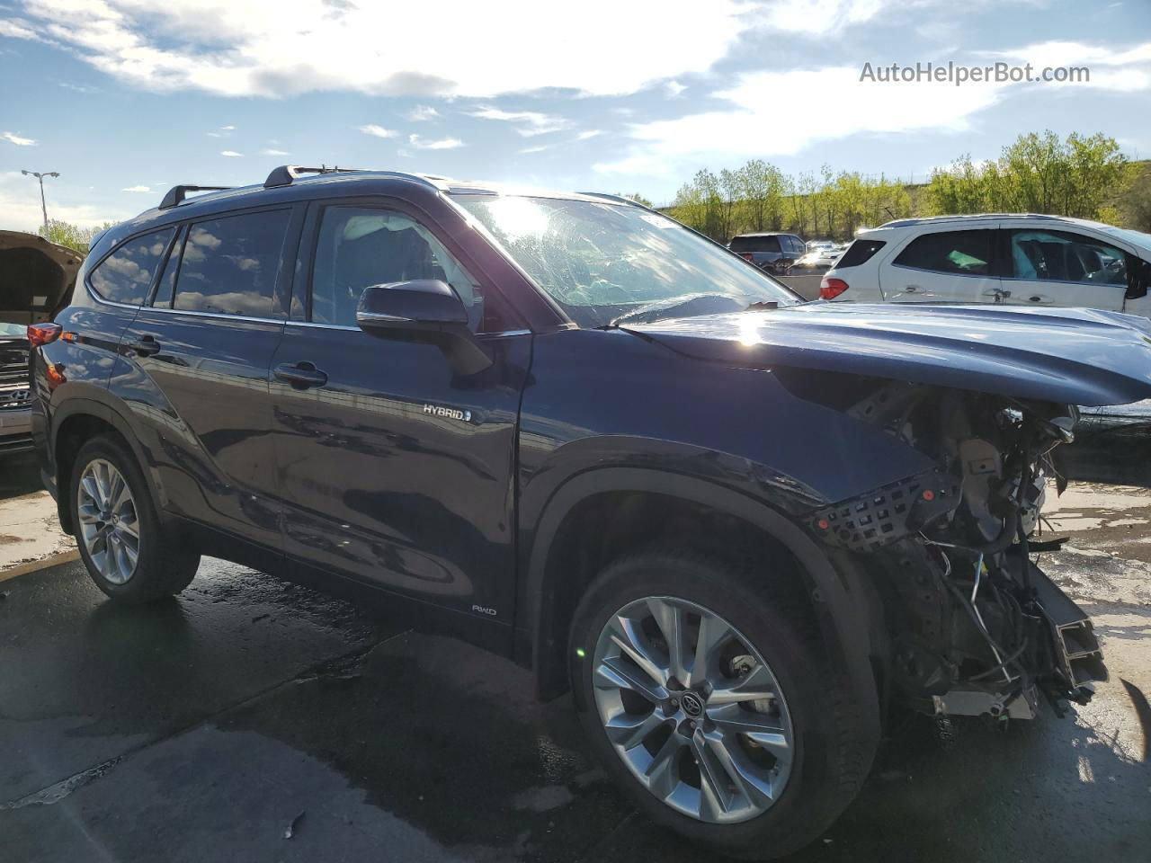 2021 Toyota Highlander Hybrid Limited Blue vin: 5TDXBRCH6MS534993