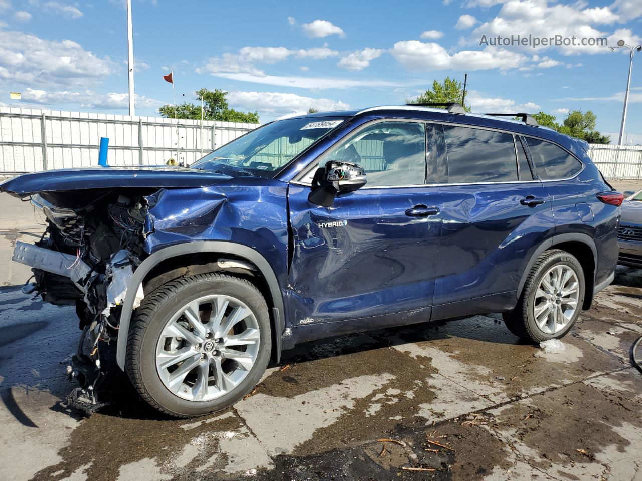 2021 Toyota Highlander Hybrid Limited Blue vin: 5TDXBRCH6MS534993