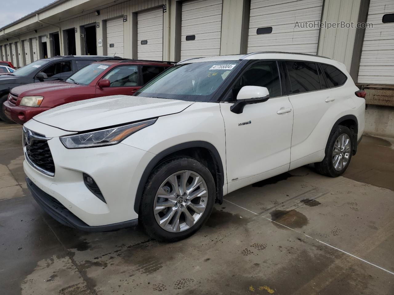 2021 Toyota Highlander Hybrid Limited White vin: 5TDXBRCH9MS015114