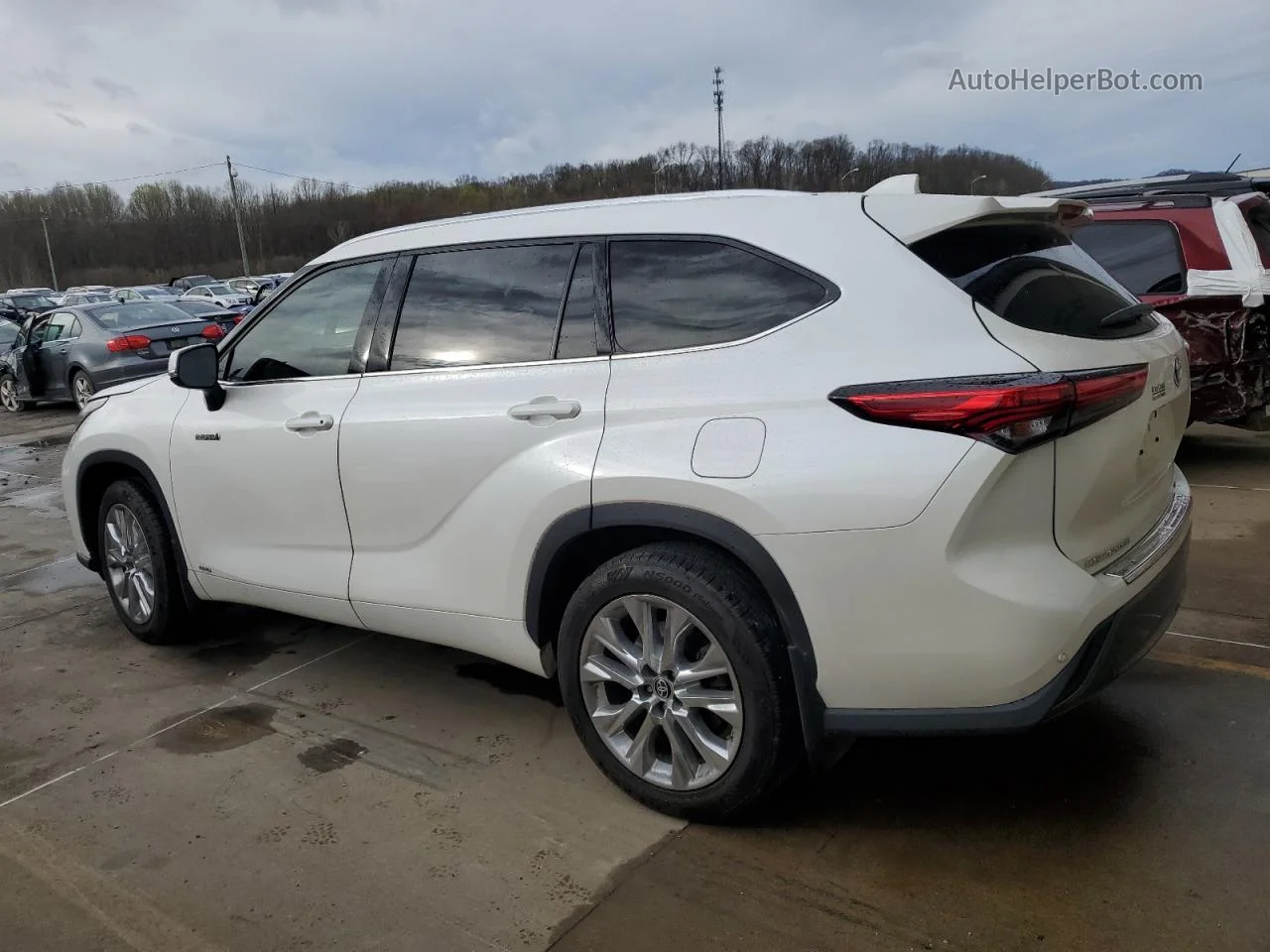 2021 Toyota Highlander Hybrid Limited White vin: 5TDXBRCH9MS015114