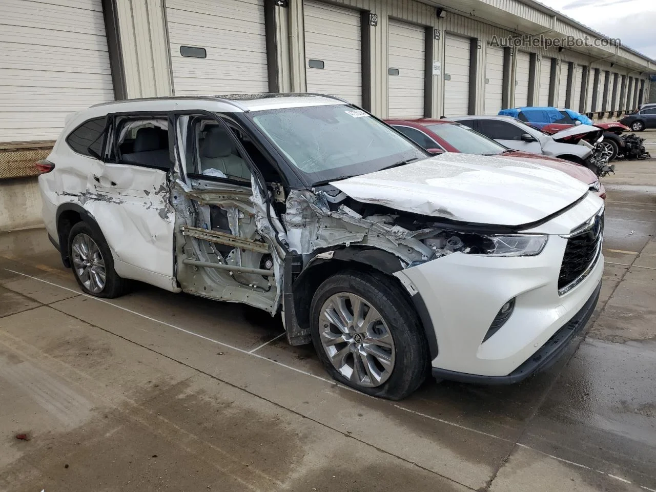 2021 Toyota Highlander Hybrid Limited White vin: 5TDXBRCH9MS015114