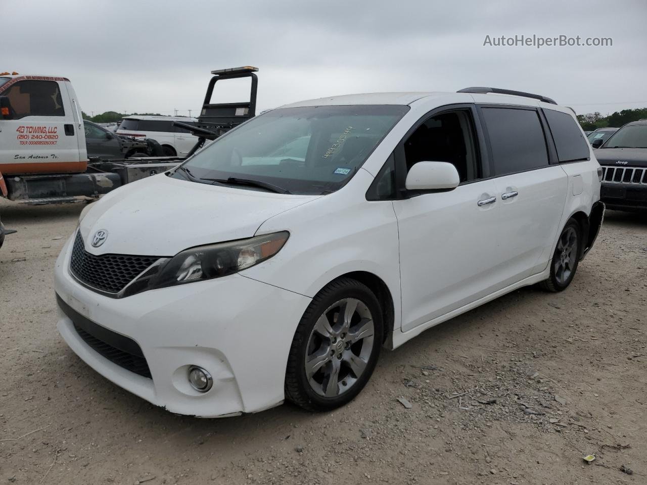 2014 Toyota Sienna Sport White vin: 5TDXK3DCXES410484