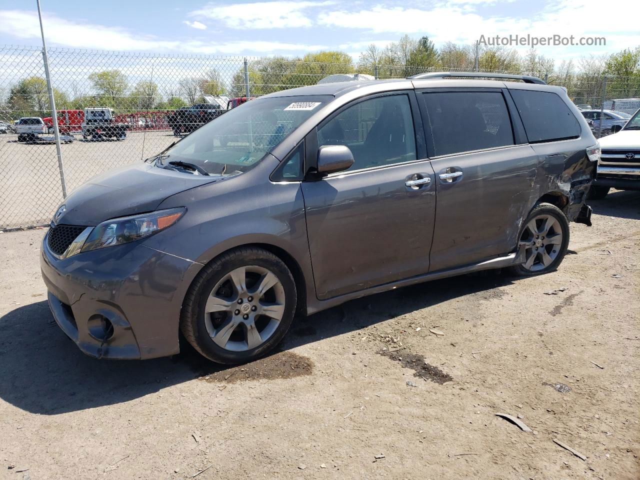 2014 Toyota Sienna Sport Gray vin: 5TDXK3DCXES479868