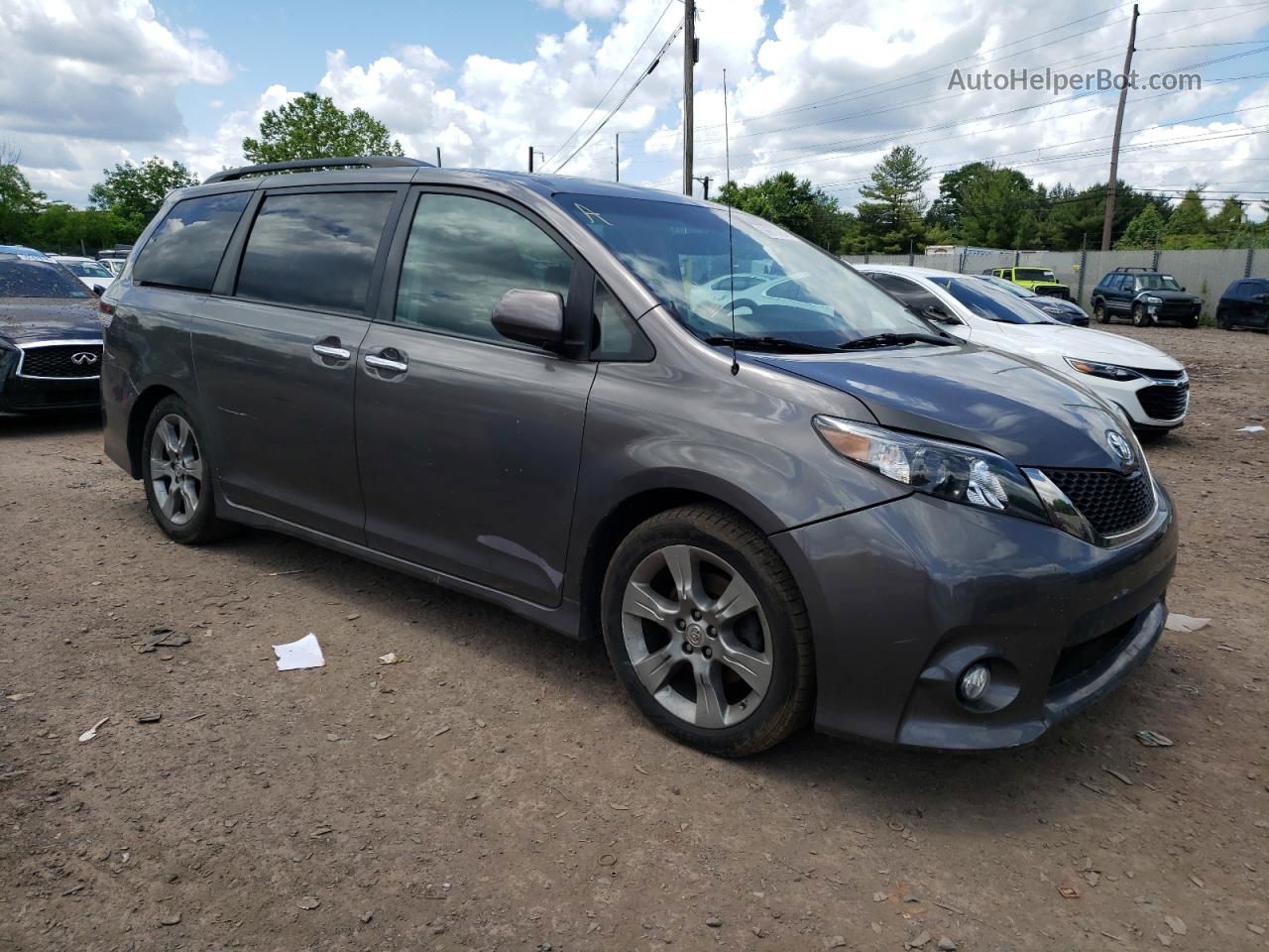 2014 Toyota Sienna Sport Gray vin: 5TDXK3DCXES479868