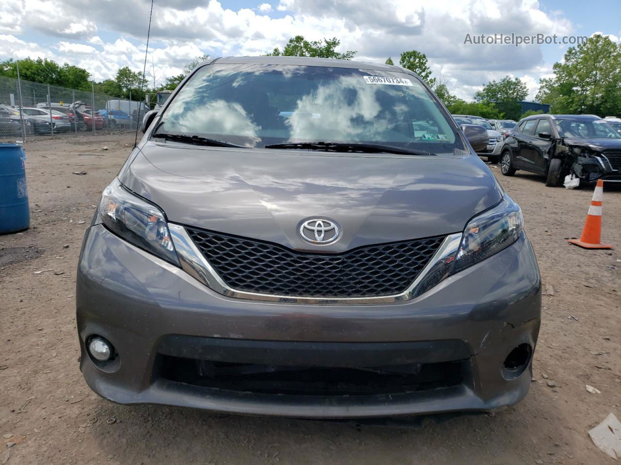 2014 Toyota Sienna Sport Gray vin: 5TDXK3DCXES479868