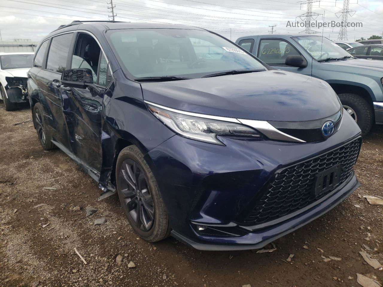 2022 Toyota Sienna Xse Blue vin: 5TDXRKEC1NS131509