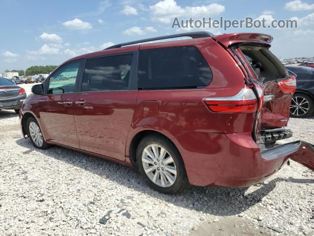 2015 Toyota Sienna Xle Burgundy vin: 5TDYK3DC1FS635351