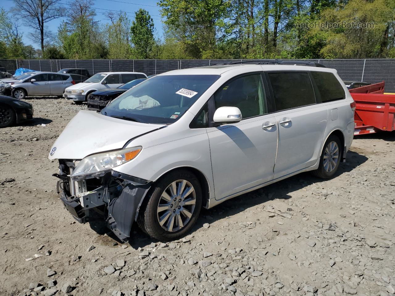 2014 Toyota Sienna Xle White vin: 5TDYK3DC2ES417157