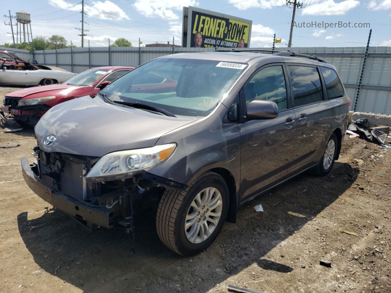 2014 Toyota Sienna Xle Charcoal vin: 5TDYK3DC3ES408595