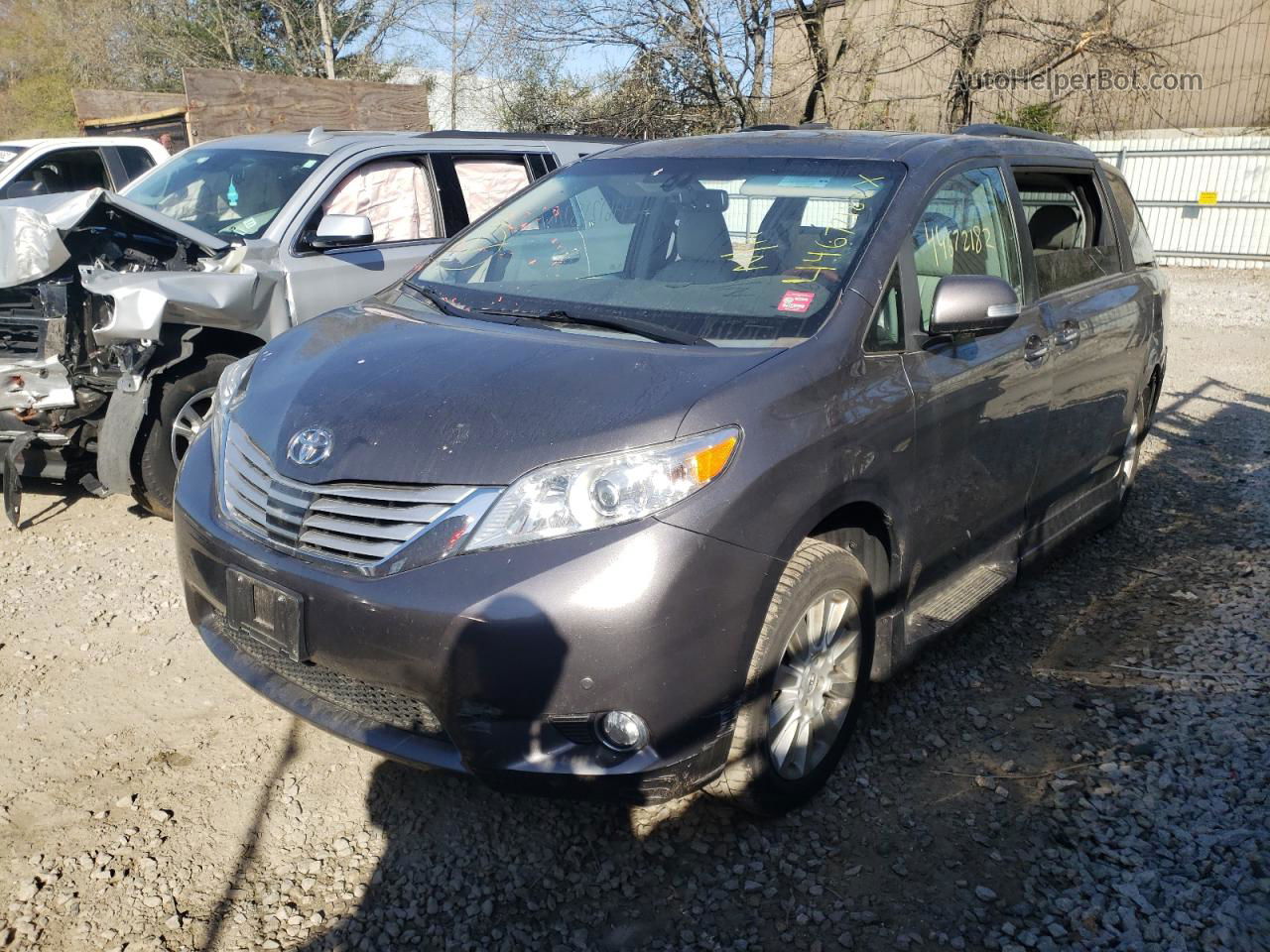 2014 Toyota Sienna Xle Gray vin: 5TDYK3DC4ES449284