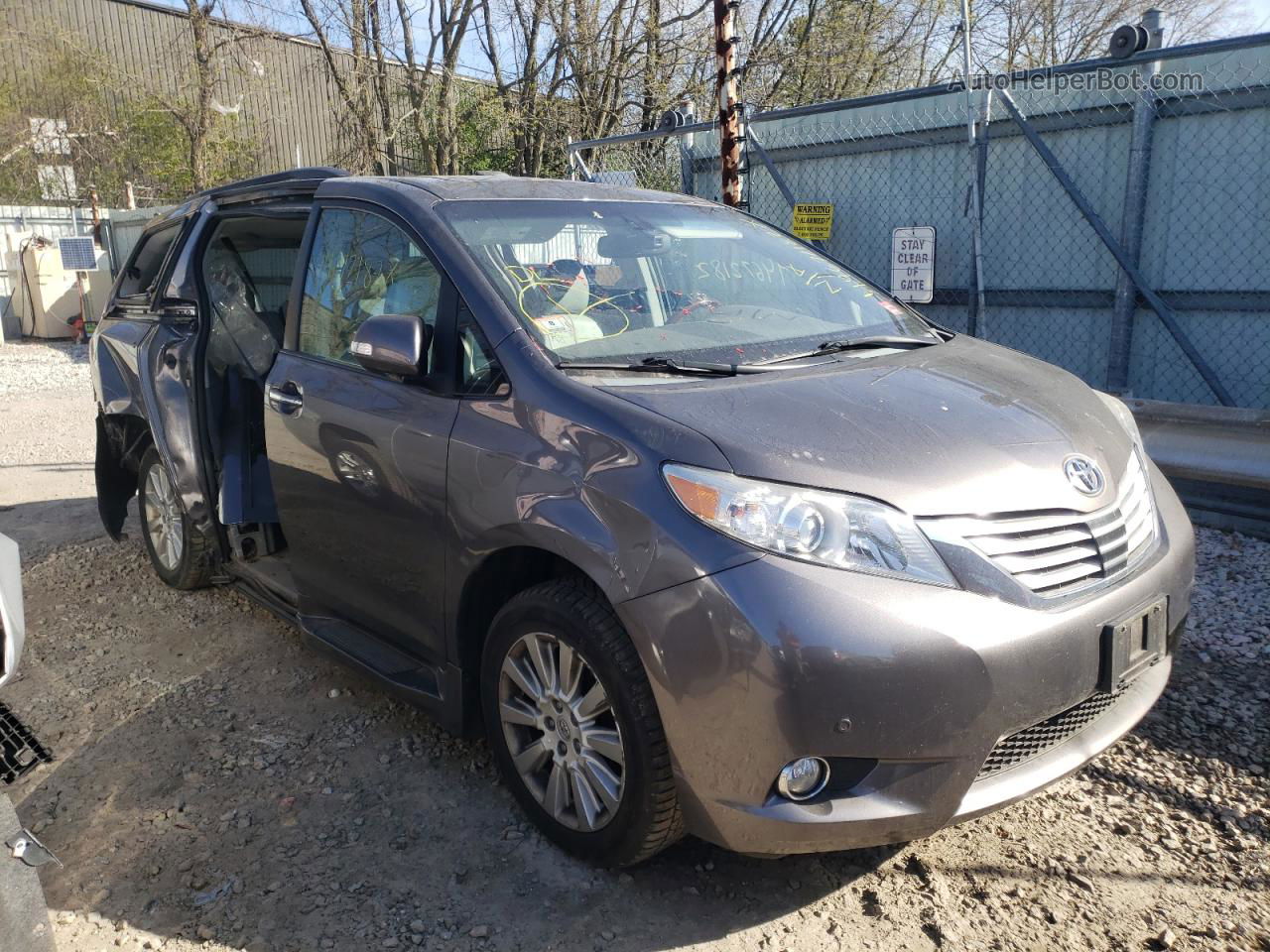 2014 Toyota Sienna Xle Gray vin: 5TDYK3DC4ES449284