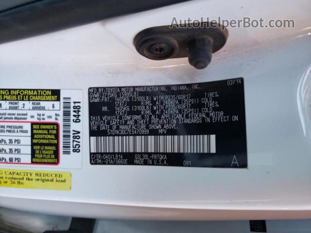 2014 Toyota Sienna Xle Белый vin: 5TDYK3DC7ES470999