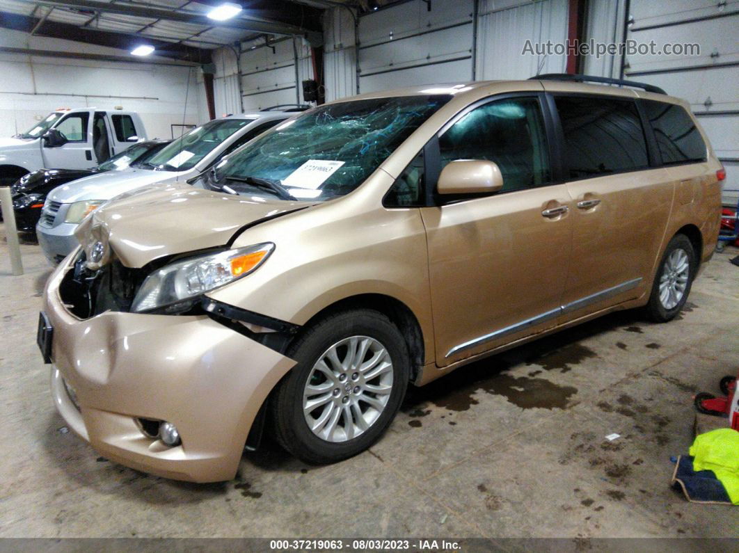 2014 Toyota Sienna Xle V6 8 Passenger Золотой vin: 5TDYK3DC8ES481770