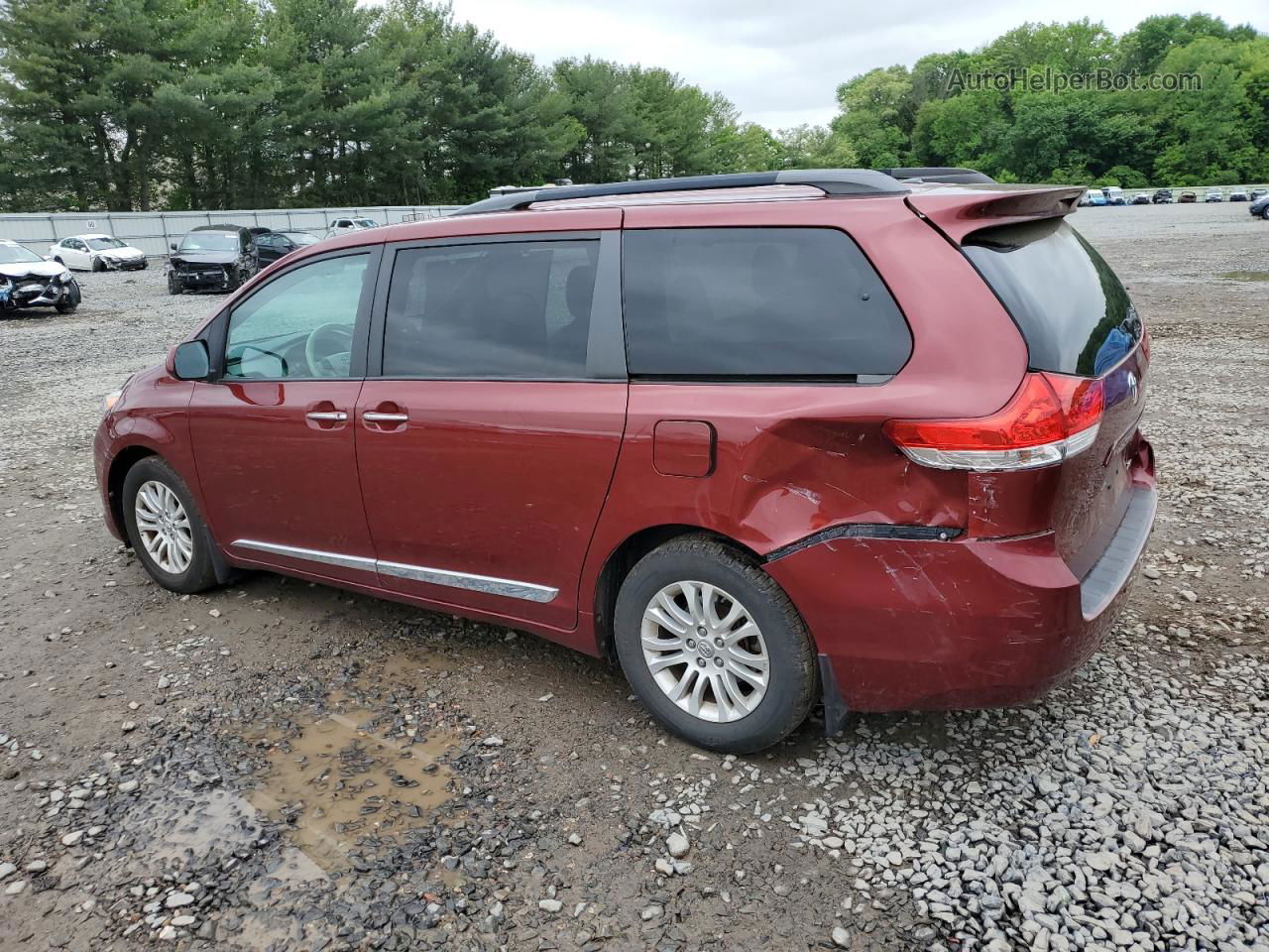 2014 Toyota Sienna Xle Темно-бордовый vin: 5TDYK3DC9ES415518