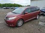 2014 Toyota Sienna Xle Темно-бордовый vin: 5TDYK3DC9ES415518