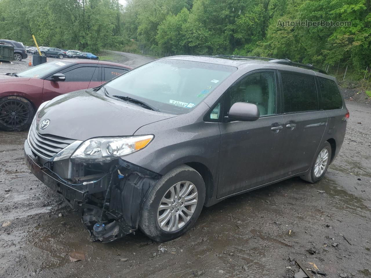 2014 Toyota Sienna Xle Gray vin: 5TDYK3DCXES491281