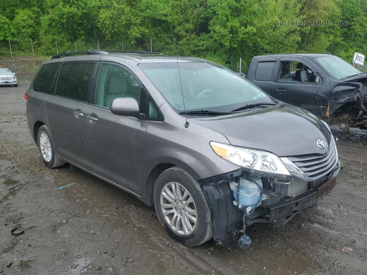 2014 Toyota Sienna Xle Gray vin: 5TDYK3DCXES491281