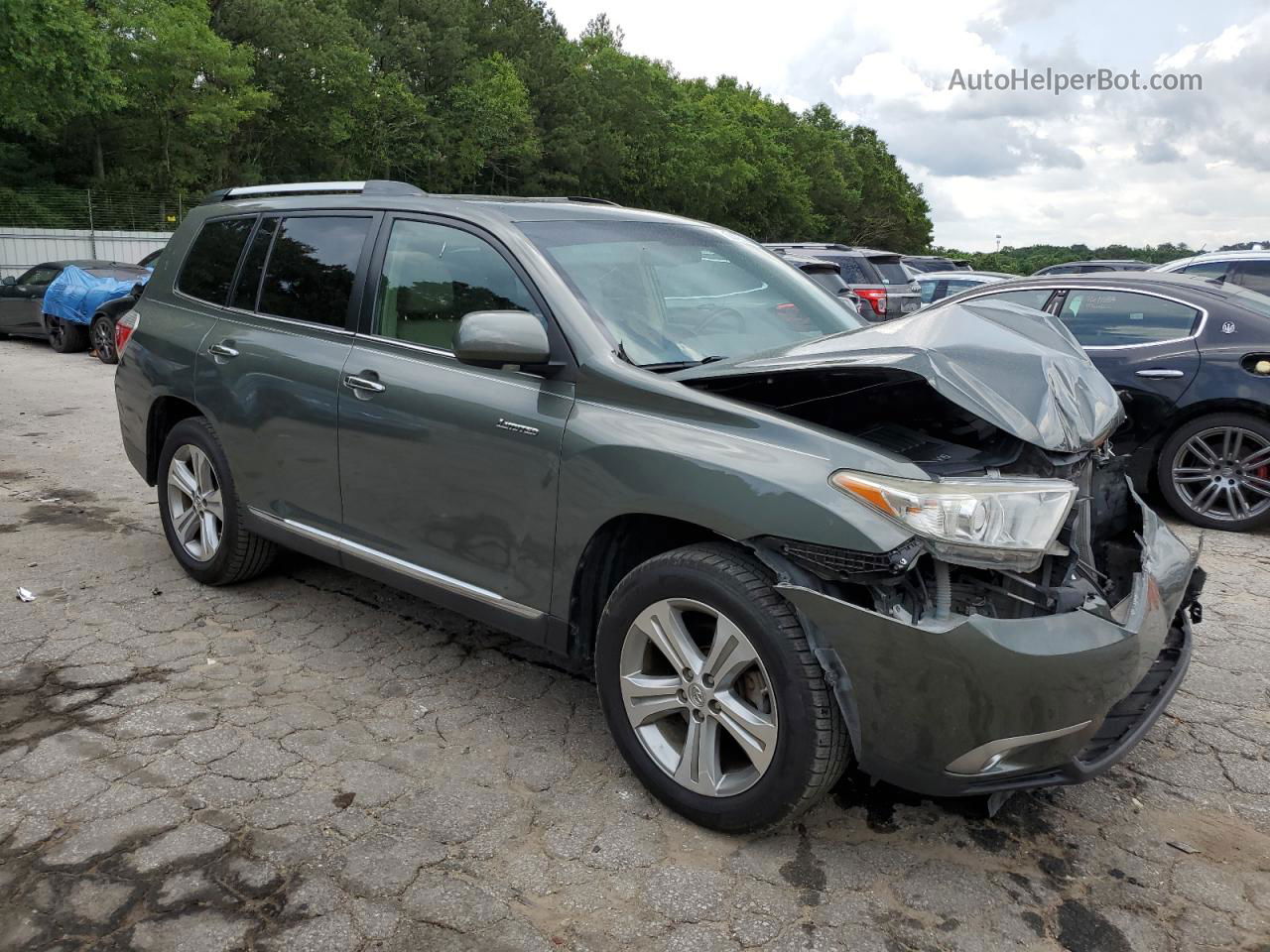 2011 Toyota Highlander Limited Green vin: 5TDYK3EH5BS034707