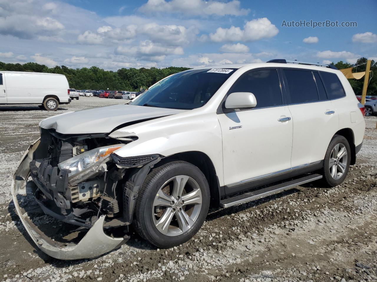 2011 Toyota Highlander Limited White vin: 5TDYK3EH9BS034368