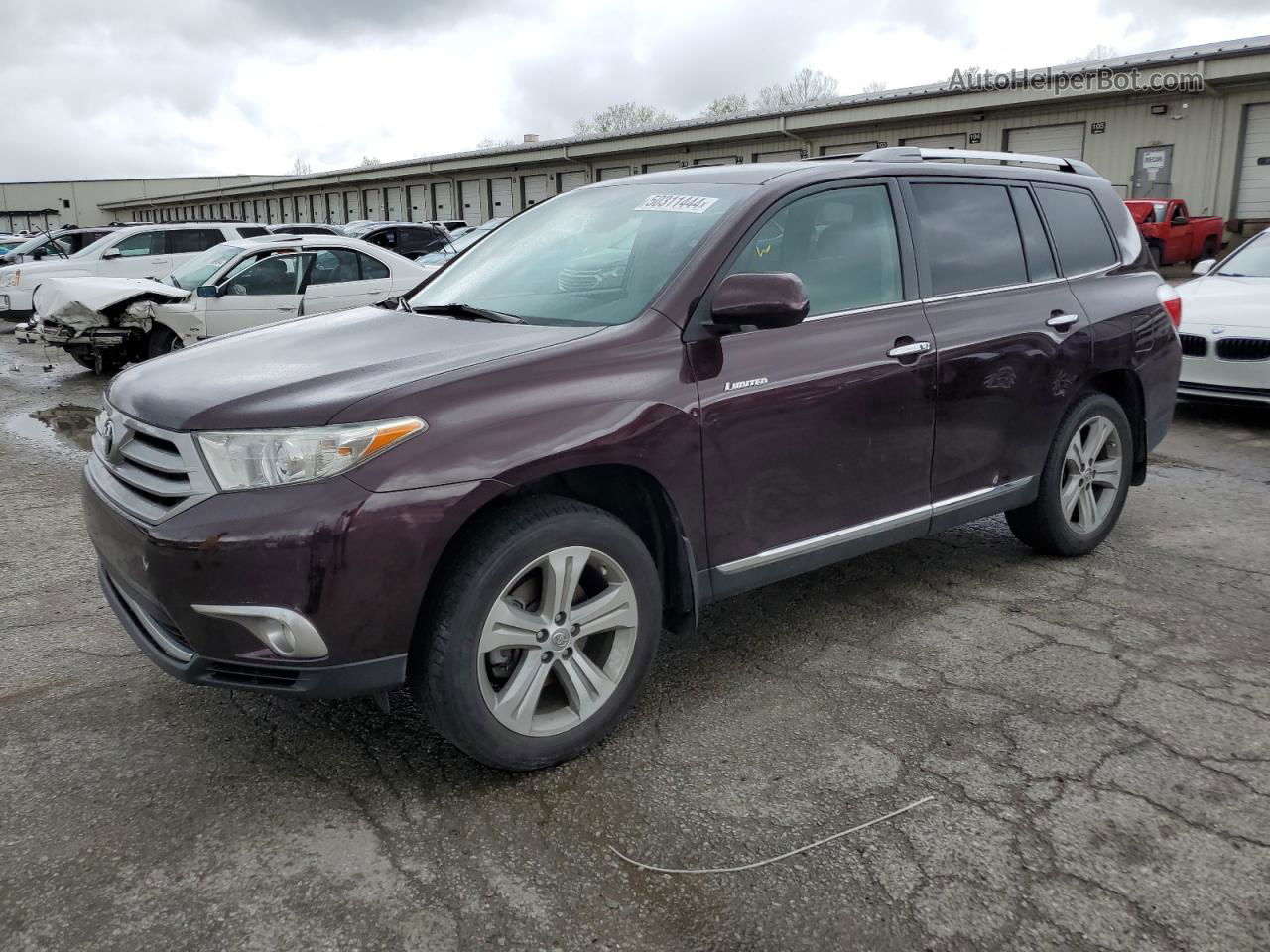 2011 Toyota Highlander Limited Бордовый vin: 5TDYK3EHXBS043922