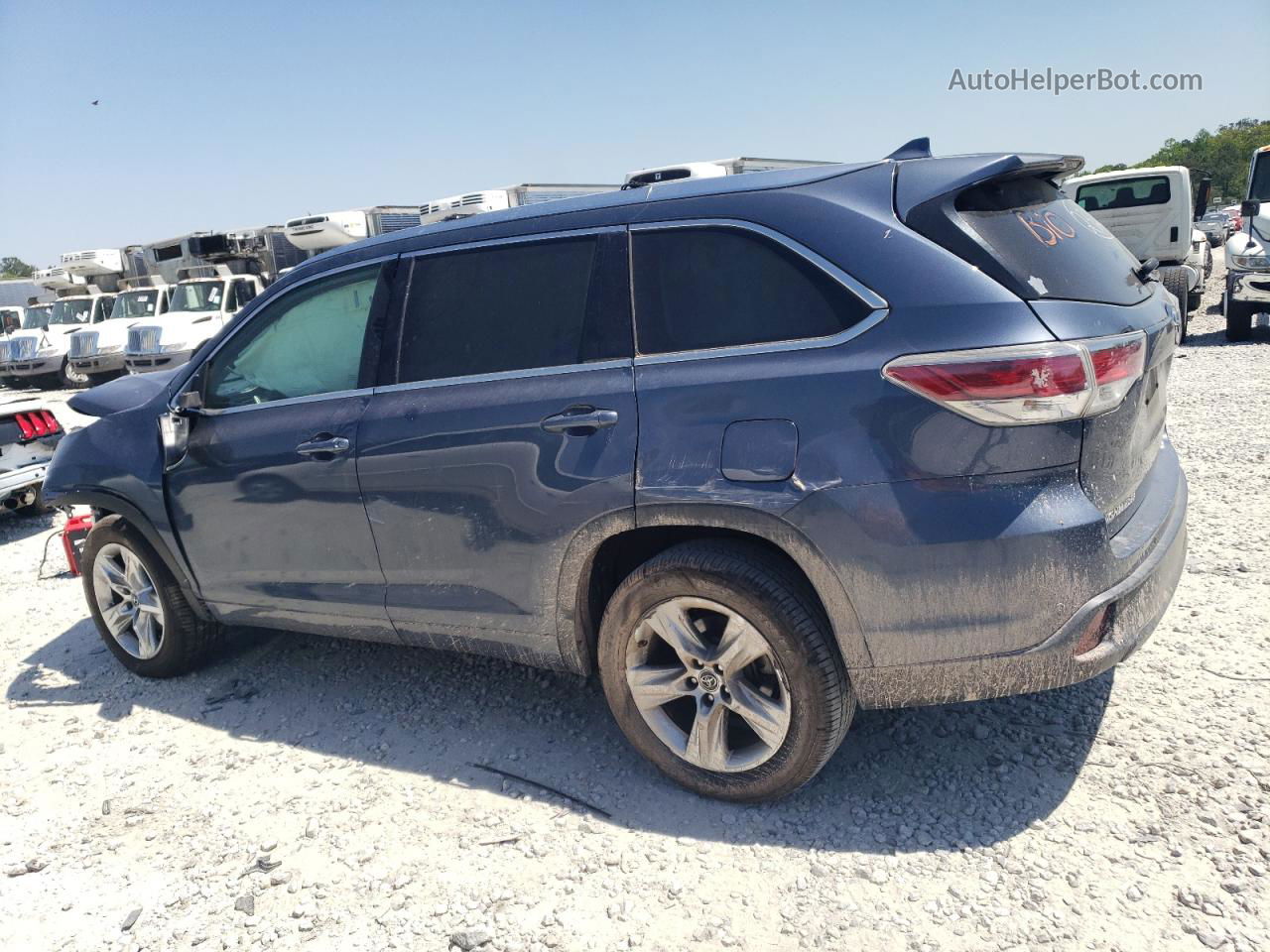 2016 Toyota Highlander Limited Blue vin: 5TDYKRFH1GS138121