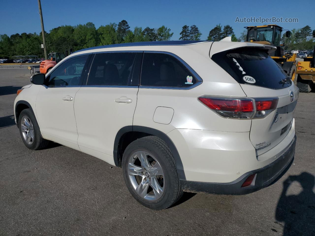 2016 Toyota Highlander Limited White vin: 5TDYKRFH6GS127437