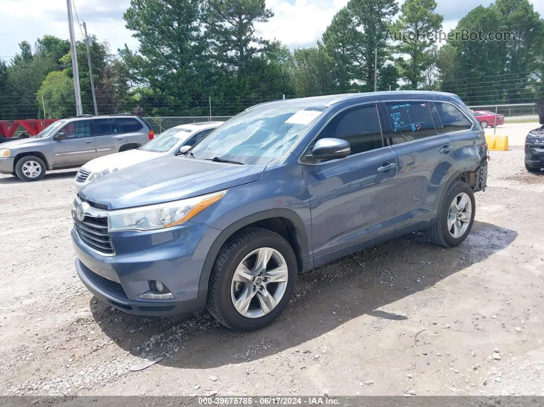 2016 Toyota Highlander Limited V6 Синий vin: 5TDYKRFH7GS127799