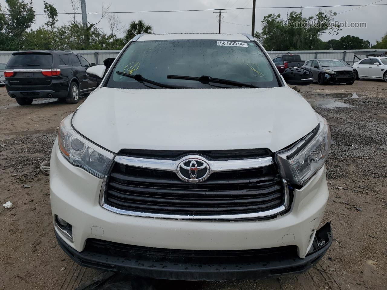 2016 Toyota Highlander Limited White vin: 5TDYKRFH7GS172080