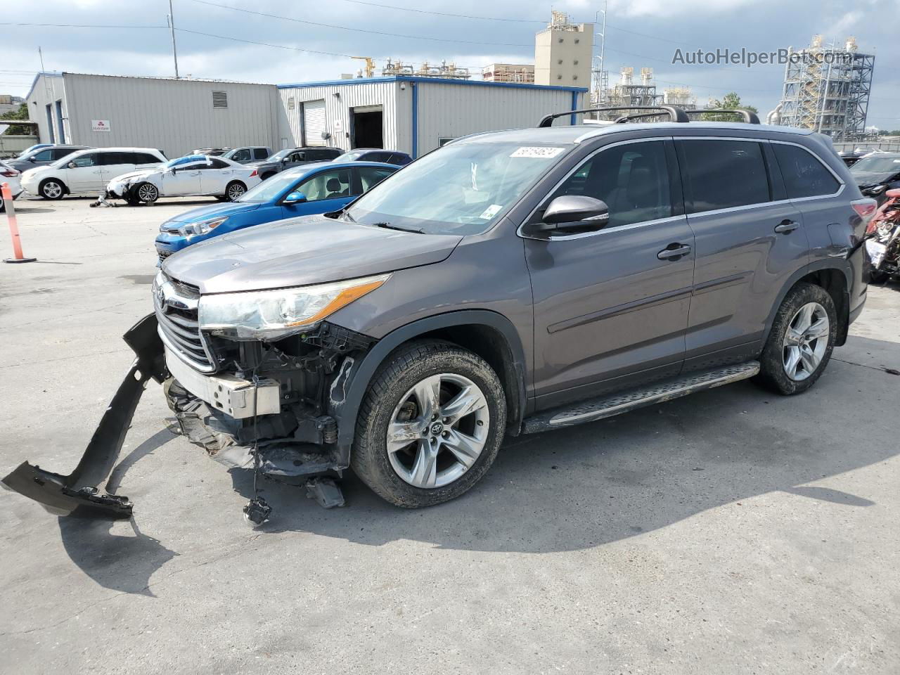 2016 Toyota Highlander Limited Gray vin: 5TDYKRFH9GS157810