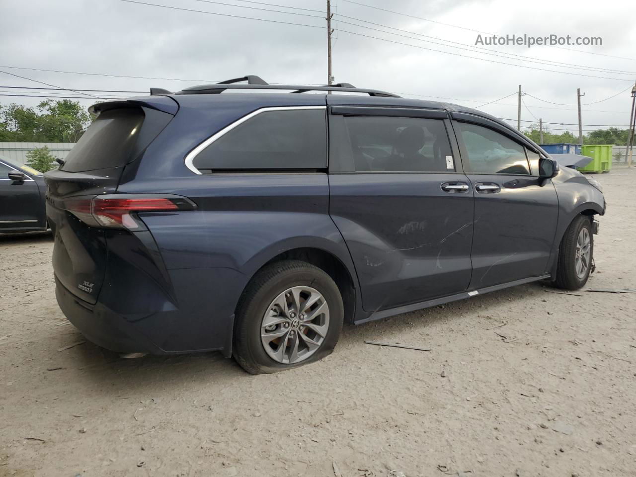 2022 Toyota Sienna Xle Синий vin: 5TDYRKEC0NS132901