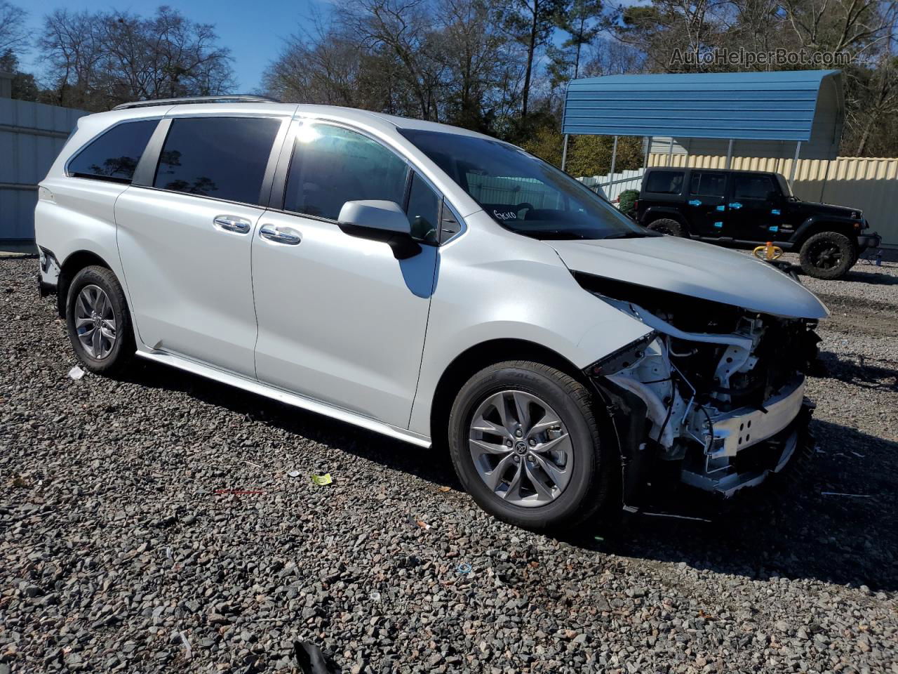 2022 Toyota Sienna Xle White vin: 5TDYRKEC1NS080291