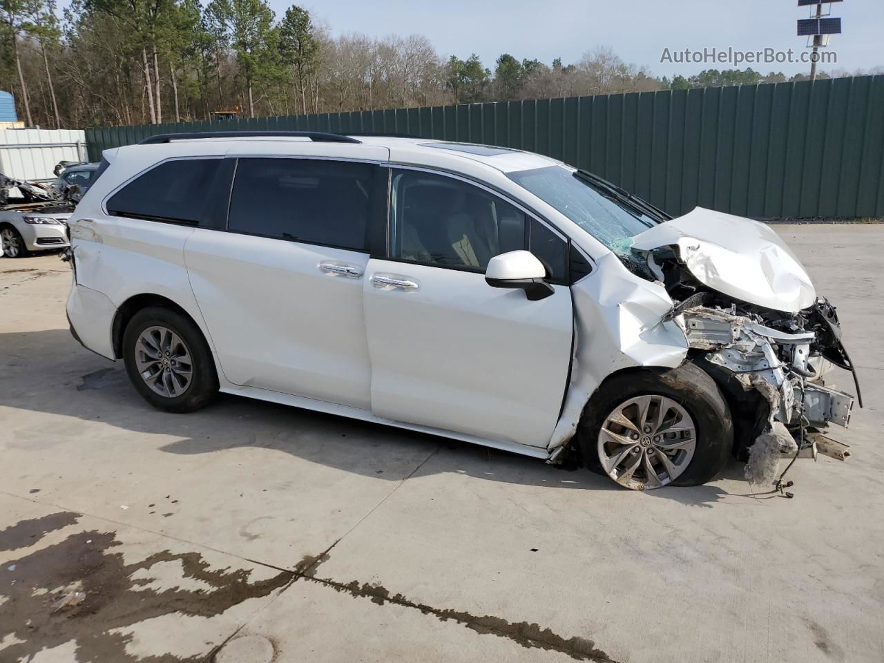 2022 Toyota Sienna Xle White vin: 5TDYRKEC2NS086553