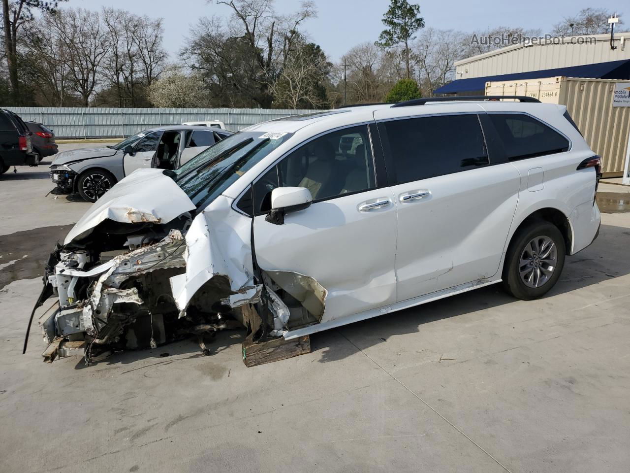 2022 Toyota Sienna Xle White vin: 5TDYRKEC2NS086553